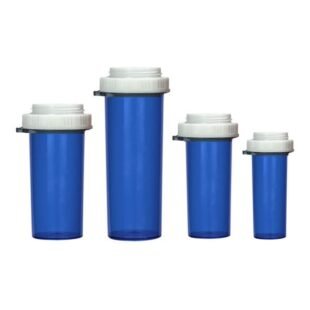 Click Thumb Tab Vials with Dual Purpose Cap – Blue Color