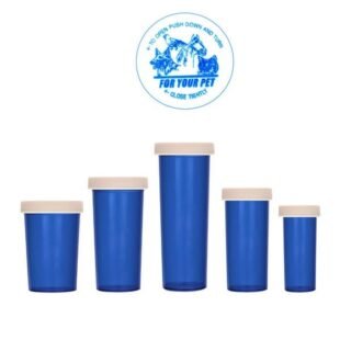 Veterinary Imprint Child-Resistant Vials with Push-N-Turn Caps – Blue Color